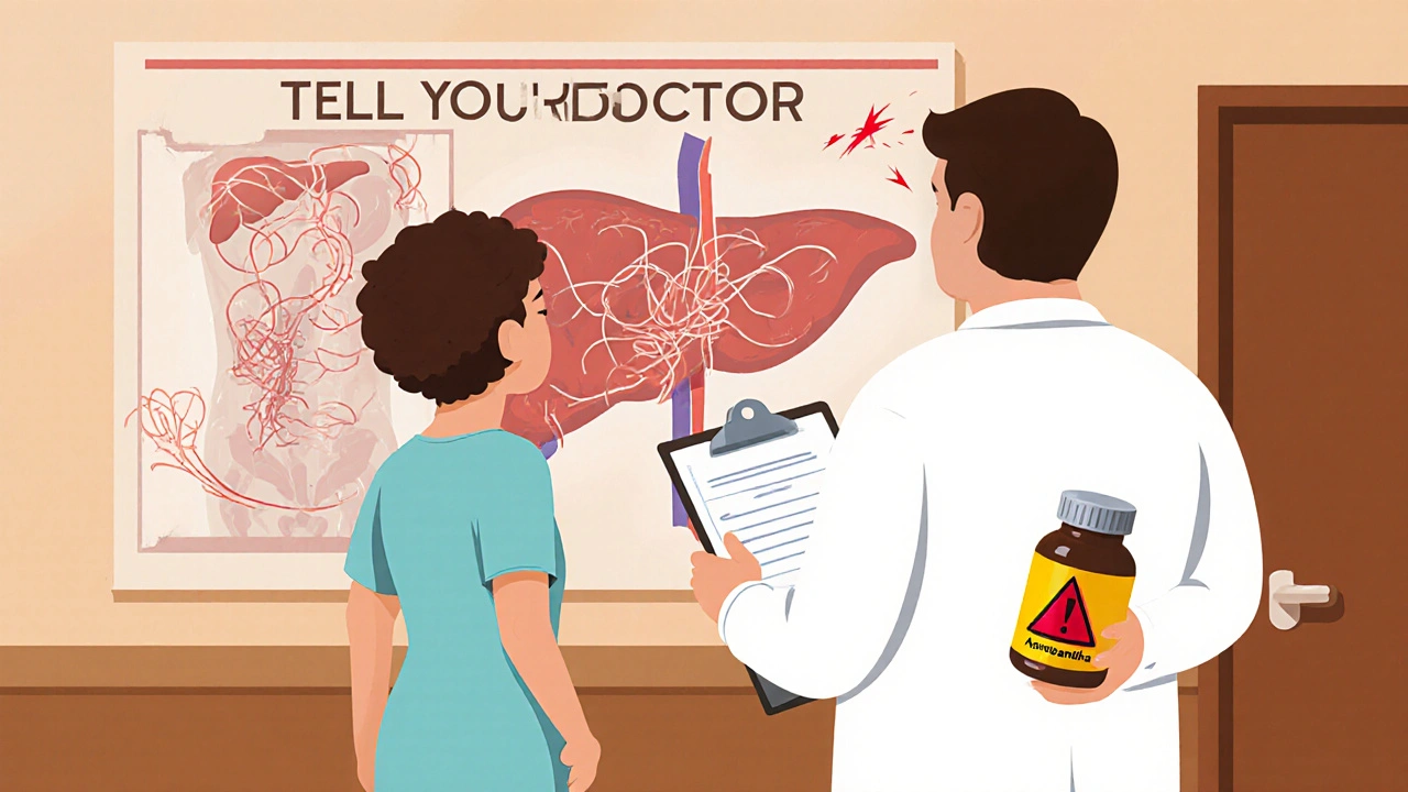 Patient hiding supplements from doctor while X-ray shows interference with body functions.