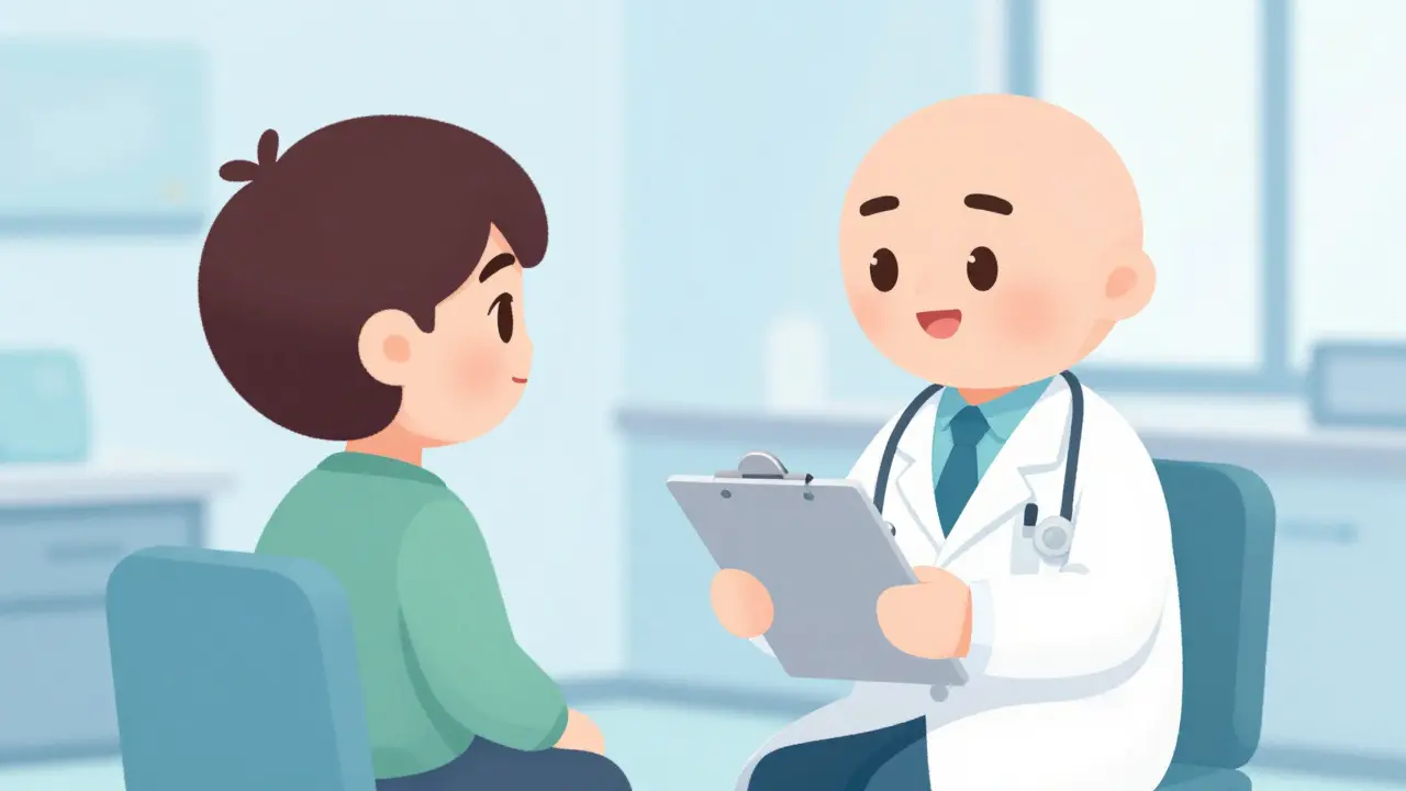 Doctor and patient having a consultation about prescriptions.