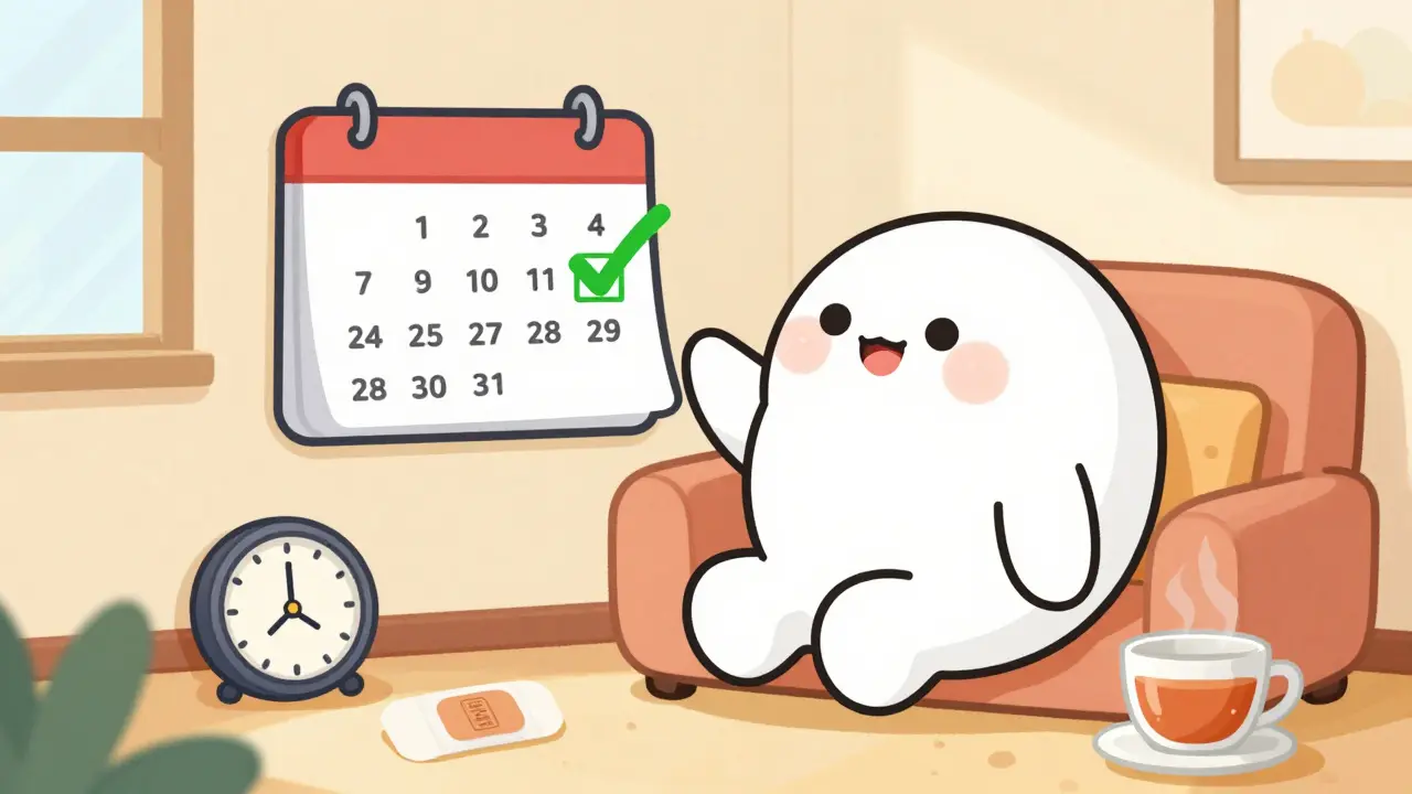 Calendar showing safe wait time between antidepressant switches