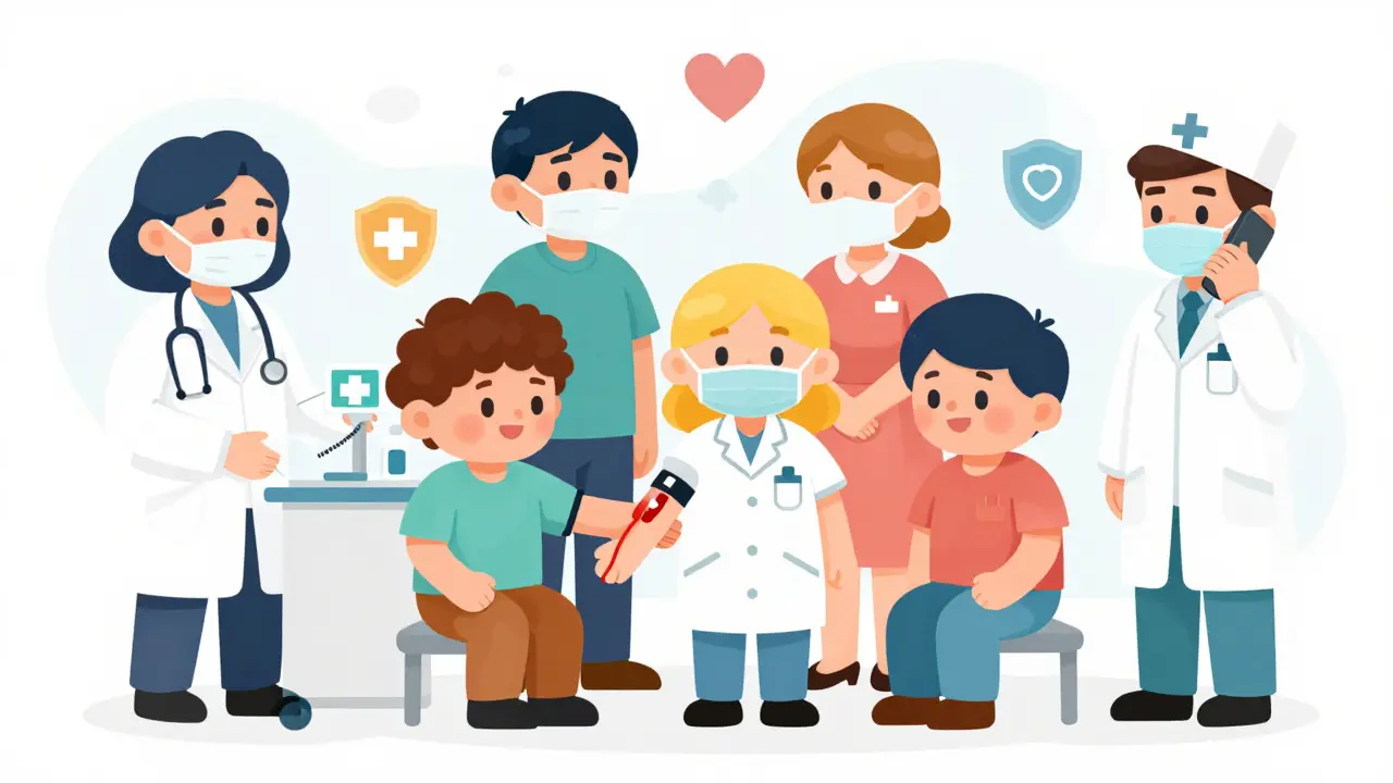 Patients undergoing medical monitoring and reporting side effects