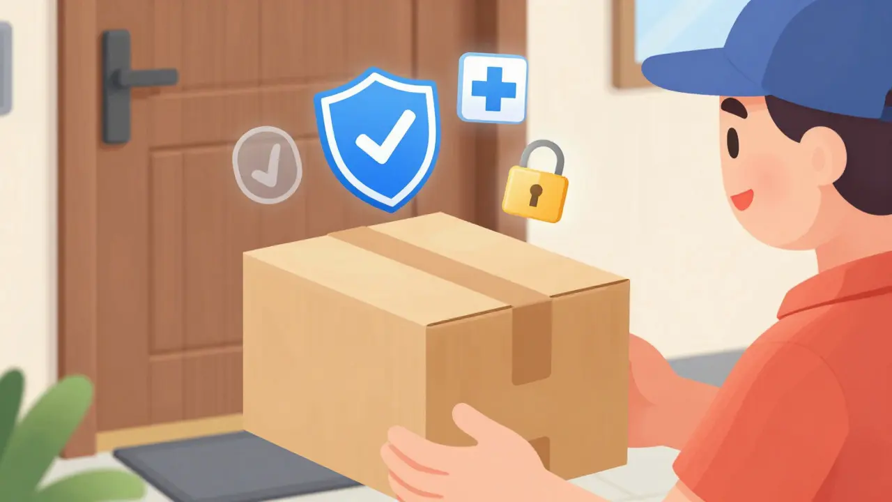 Discreet medication package delivered safely to front door